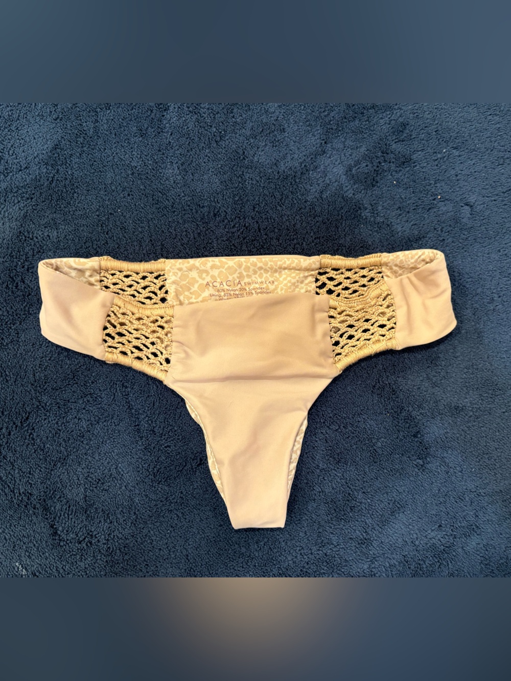 ACACIA Beige Mesh-Panel Bottoms M